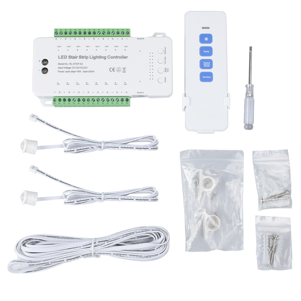 16CH LED Motion Sensor Light Controller With Remote For Staircase Lighting 16CH LED Motion Sensor Light Controller With Remote For Staircase Lighting